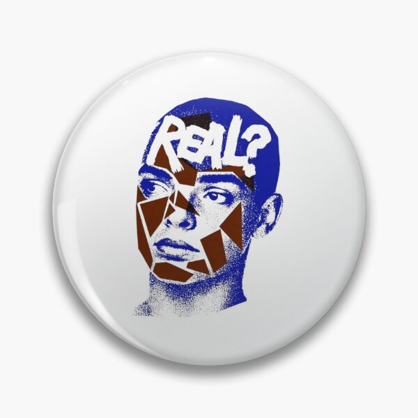 Item preview, Abstract Street Art Portrait – Blue & Brown Urban Face designed and sold by vvcreativedesigns.