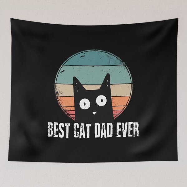 Item preview, El mejor papá felino de la historia Retro Feline Buddy designed and sold by OlyvieArt.