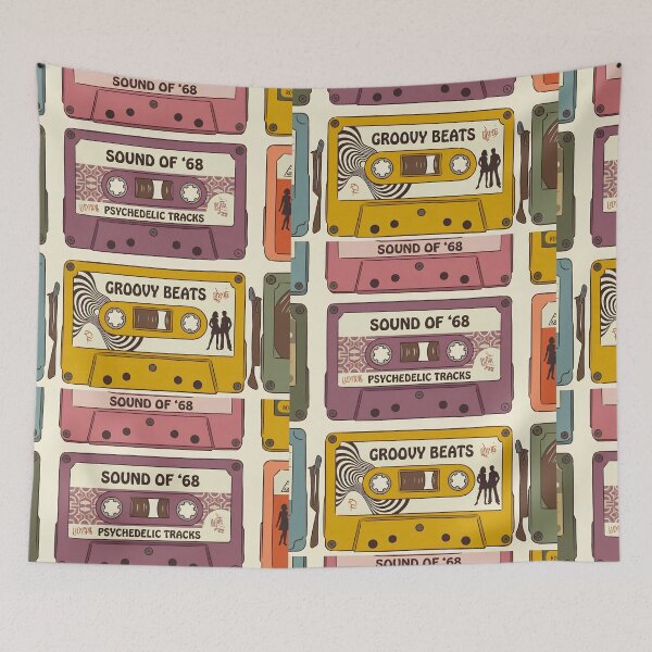 Item preview, Groovy 1960s Retro Audio Cassette Tape Illustration designed and sold by infinitearte.