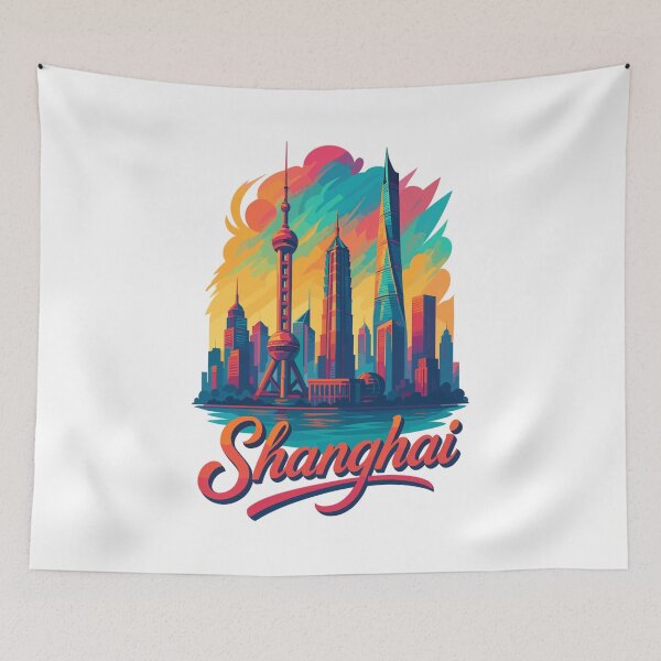 Artikelvorschau, Shanghai Skyline – Modernes Episches Design entworfen und verkauft von Pineapple-Tree.