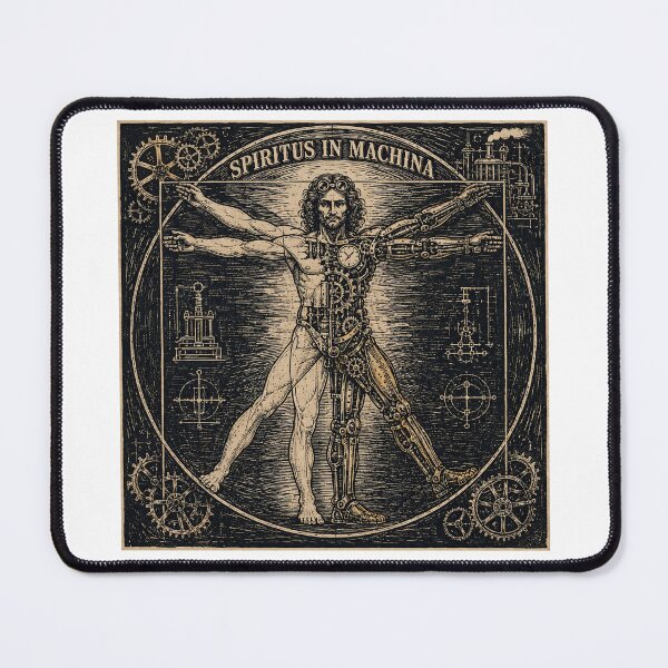 Item preview, Dark Cathedral - "Spiritus In Machina" Steampunk Vitruvian Man designed and sold by Neurospicy Trolls.
