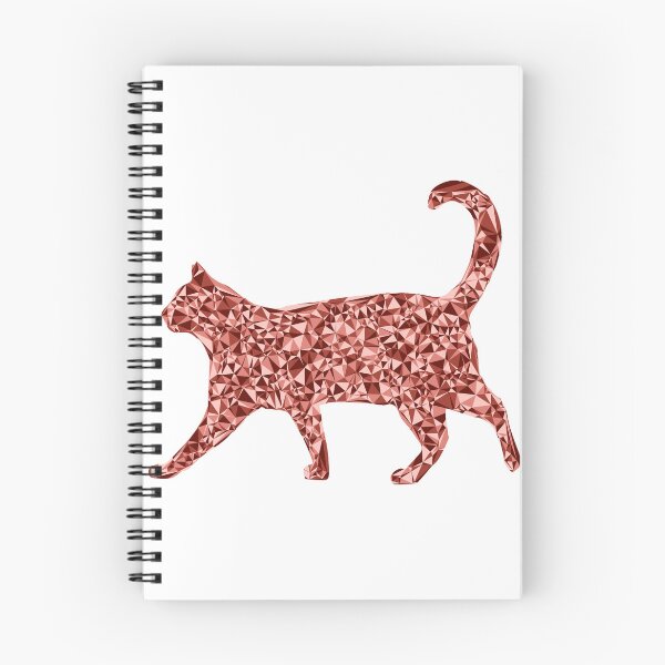 Item preview, Strolling Cat Red Triangular Mosaic Silhouette Design designed and sold by DymondDesigns.