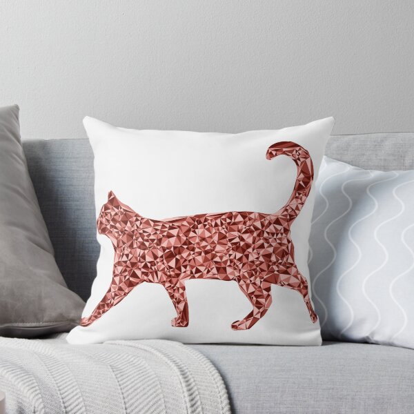 Item preview, Strolling Cat Red Triangular Mosaic Silhouette Design designed and sold by DymondDesigns.