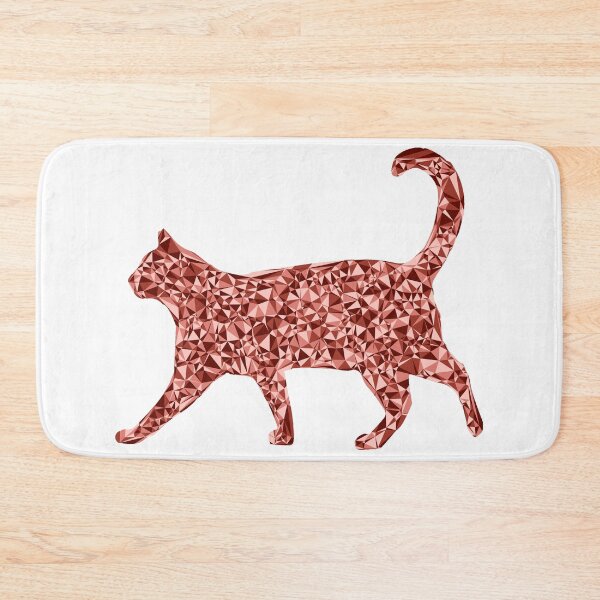 Artikelvorschau, Schlendernde Katze – Rotes dreieckiges Mosaik-Silhouette-Design entworfen und verkauft von DymondDesigns.