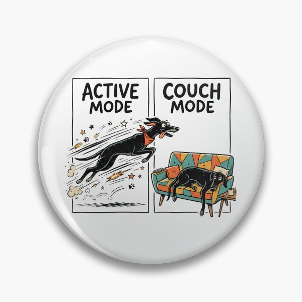 Item preview, Active Mode Couch Mode Black Greyhound Whippet Lurcher designed and sold by BeaBuzz.