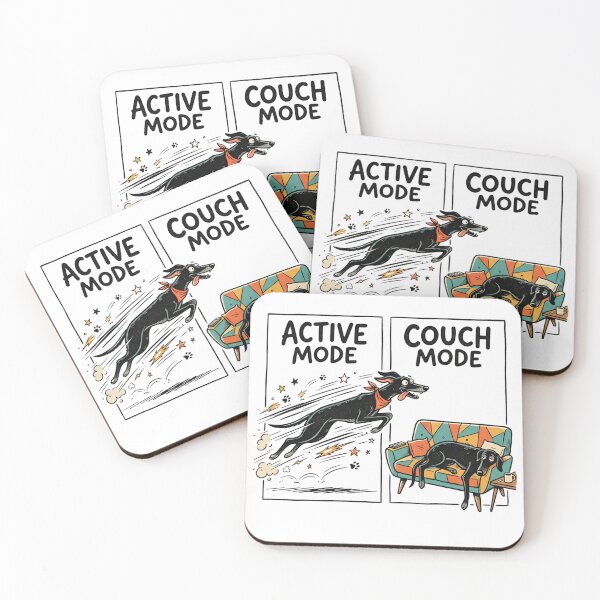 Item preview, Active Mode Couch Mode Black Greyhound Whippet Lurcher designed and sold by BeaBuzz.