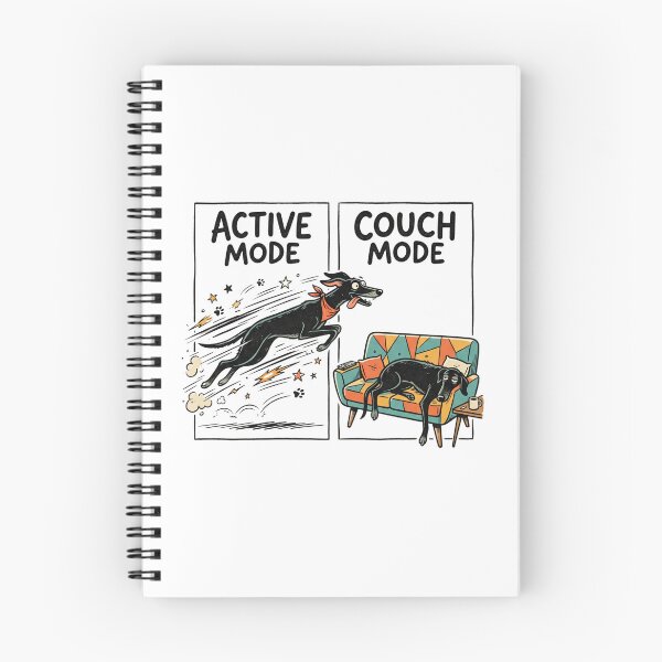 Item preview, Active Mode Couch Mode Black Greyhound Whippet Lurcher designed and sold by BeaBuzz.