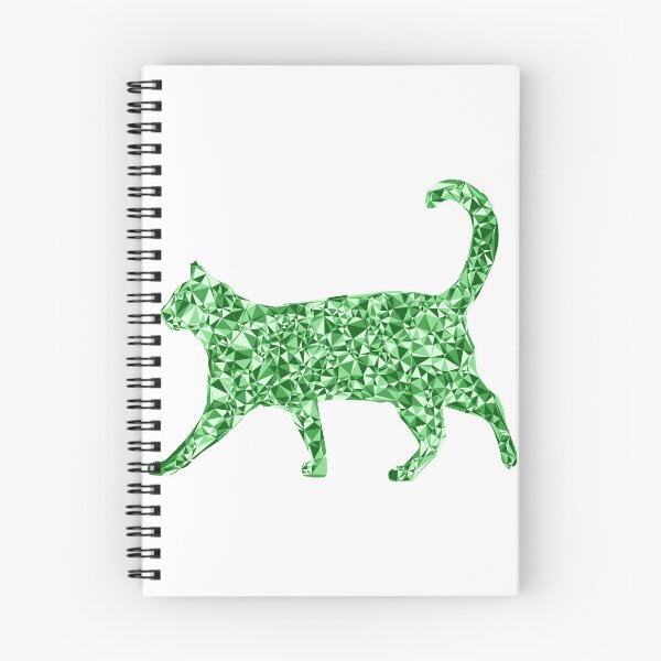 Item preview, Strolling Cat Green Triangular Mosaic Silhouette Design designed and sold by DymondDesigns.