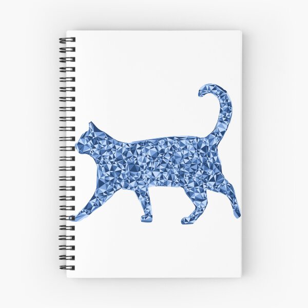 Item preview, Strolling Cat Blue Triangular Mosaic Silhouette Design designed and sold by DymondDesigns.