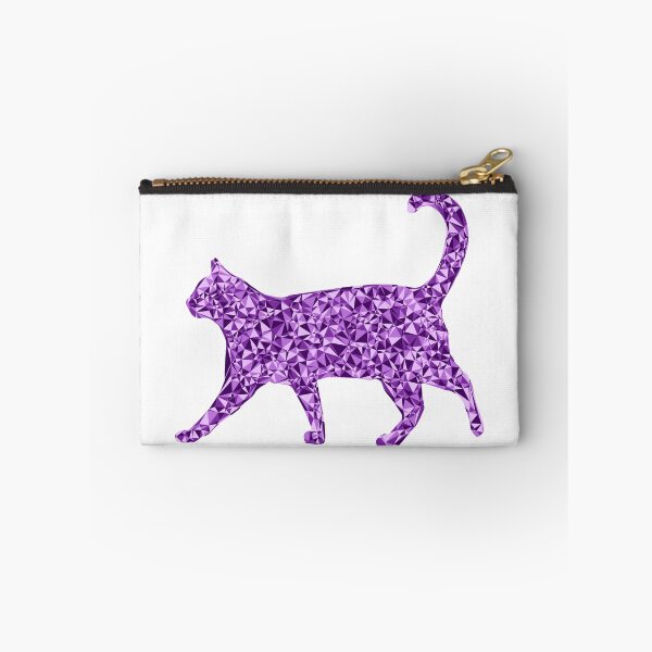 Item preview, Strolling Cat Purple Triangular Mosaic Silhouette Design designed and sold by DymondDesigns.