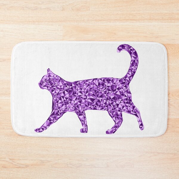 Artikelvorschau, Schlendernde Katze – Lila Dreieckiges Mosaik-Silhouette-Design entworfen und verkauft von DymondDesigns.
