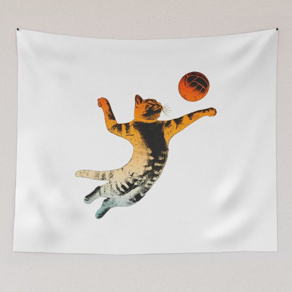 Item preview, Cat Playing Volleyball Retro Distressed Graphic designed and sold by Dmo3HarkoArt.