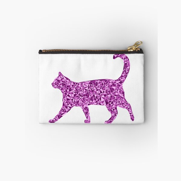 Item preview, Strolling Cat Pink Triangular Mosaic Silhouette Design designed and sold by DymondDesigns.