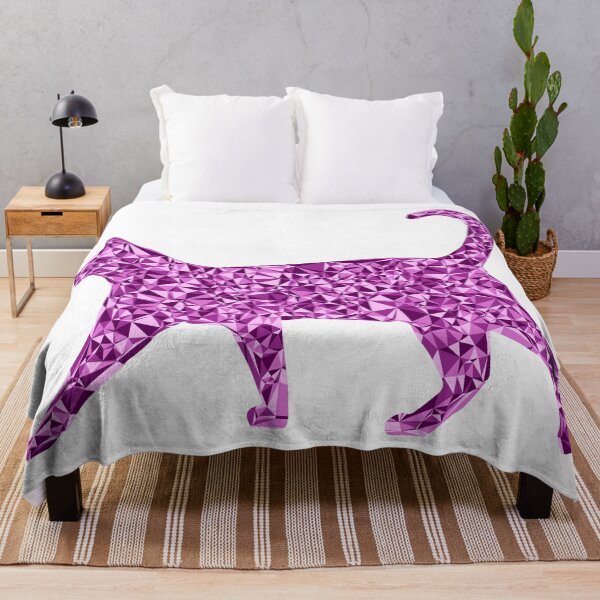 Item preview, Strolling Cat Pink Triangular Mosaic Silhouette Design designed and sold by DymondDesigns.