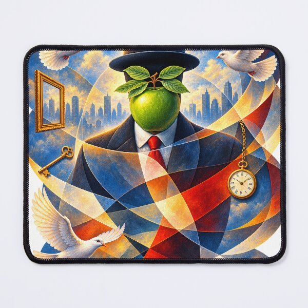 Item preview, Apple Faced Gentleman – Surreal Geometric Dream Portrait designed and sold by ChicClicker.