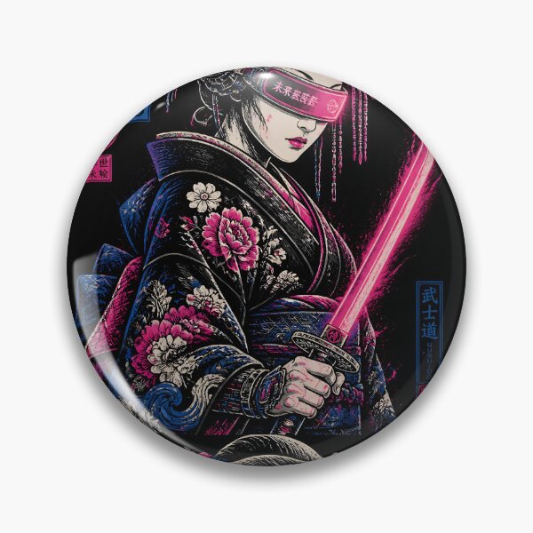 Item preview, Cyberpunk Japanese Ninja Geisha Samurai Neon Tokyo Girl designed and sold by GrinGalore.