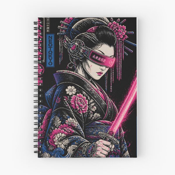 Item preview, Cyberpunk Japanese Ninja Geisha Samurai Neon Tokyo Girl designed and sold by GrinGalore.