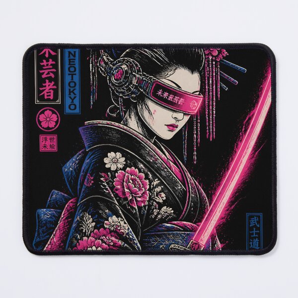 Item preview, Cyberpunk Japanese Ninja Geisha Samurai Neon Tokyo Girl designed and sold by GrinGalore.