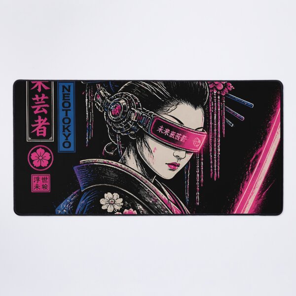 Item preview, Cyberpunk Japanese Ninja Geisha Samurai Neon Tokyo Girl designed and sold by GrinGalore.