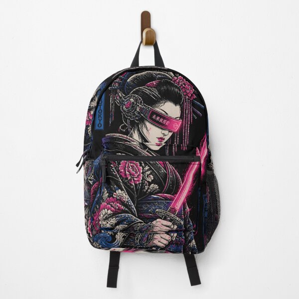 Item preview, Cyberpunk Japanese Ninja Geisha Samurai Neon Tokyo Girl designed and sold by GrinGalore.