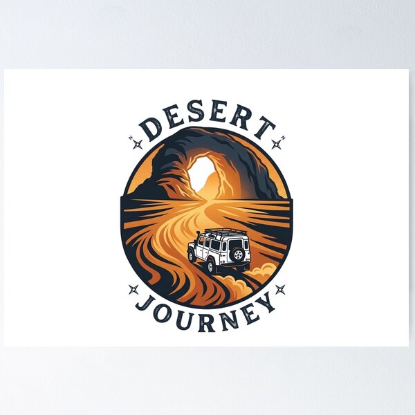 Item preview, Desert Journey Vintage 4x4 Off-Road Adventure Badge designed and sold by MarCinu Art.