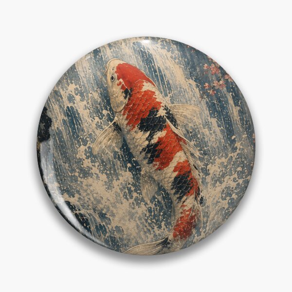Item preview, Koi Ascending the Roaring Waterfall designed and sold by UkiyoAtelier.