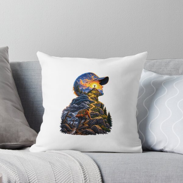 Item preview, Surreal Mountain Journey Hiker Adventure Illustration designed and sold by lovepower.