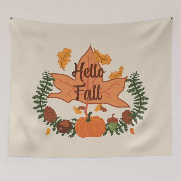Item preview, Hello Fall - Cosy Cream designed and sold by Daniel Bevis Design.