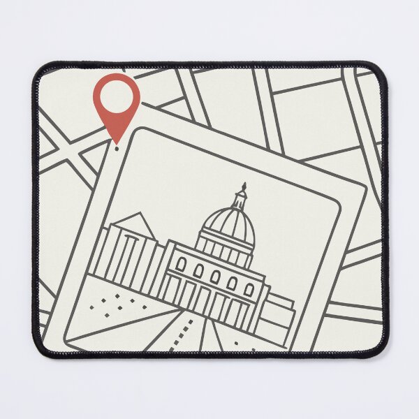 Item preview, City Map Landmark Line Art Print designed and sold by photossmirnov.