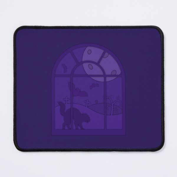 Item preview, Halloween Black Cat Watching Moon Through Gothic Window Night designed and sold by CozyLittleShop.