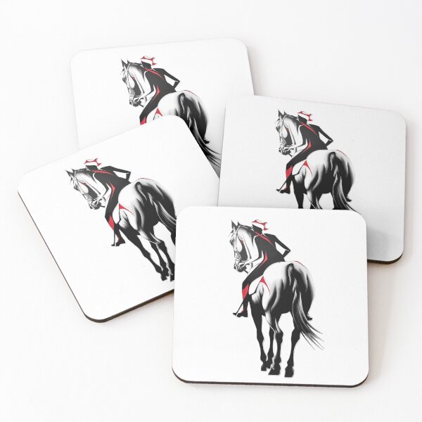Item preview, On a horse Minimalist Youth Trend Design in Black White Red designed and sold by ErgTime.
