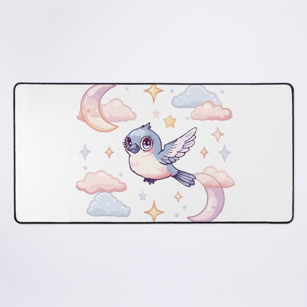 Item preview, Cute Kawaii Sparrow Flying Among Moon & Stars | Dreamy Celestial Bird | Pastel Cottagecore Aesthetic designed and sold by dreamz-world.