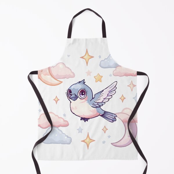 Item preview, Cute Kawaii Sparrow Flying Among Moon & Stars | Dreamy Celestial Bird | Pastel Cottagecore Aesthetic designed and sold by dreamz-world.