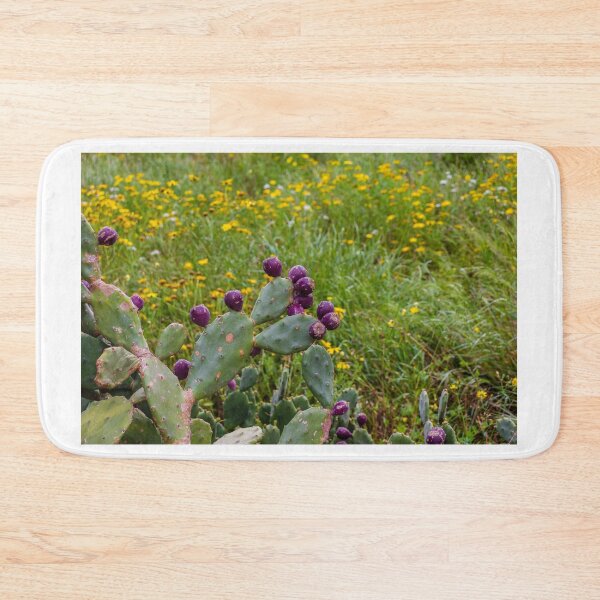 Item preview, Prickly Pear Cactus With Deep Purple Fruit In Wildflower Meadow On A Spring Day designed and sold by Nmallia.