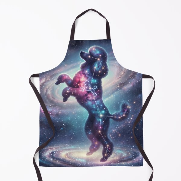 Item preview, Cosmic Poodle: The Elegant Dancing Star & Nebula Dream over the Milky Way | Fantasy Pet Art Print designed and sold by SOOstudio73.