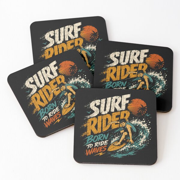 Item preview, Surf Rider Born To Ride Waves Surfing Ocean Beach Wave Rider designed and sold by SkeletonsDanger.