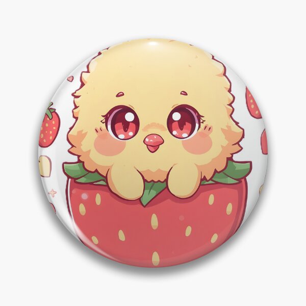 Item preview, Cute Kawaii Chick in a Giant Strawberry | Adorable Baby Bird & Berry | Cute Pink Love Aesthetic designed and sold by dreamz-world.