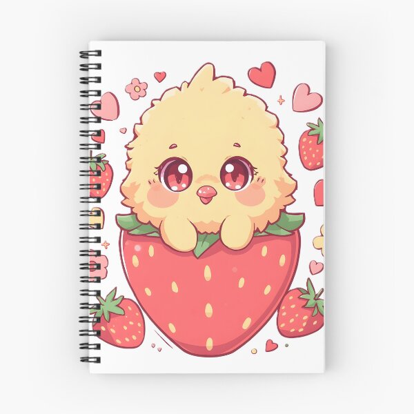 Item preview, Cute Kawaii Chick in a Giant Strawberry | Adorable Baby Bird & Berry | Cute Pink Love Aesthetic designed and sold by dreamz-world.