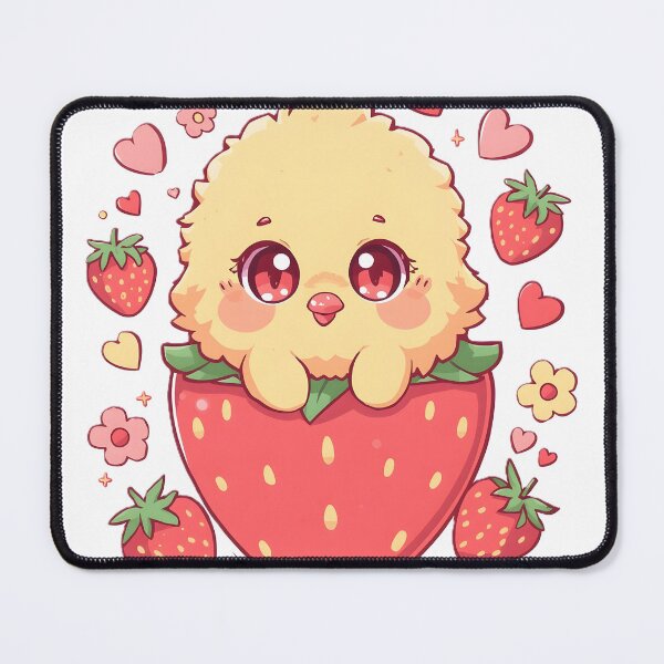 Item preview, Cute Kawaii Chick in a Giant Strawberry | Adorable Baby Bird & Berry | Cute Pink Love Aesthetic designed and sold by dreamz-world.