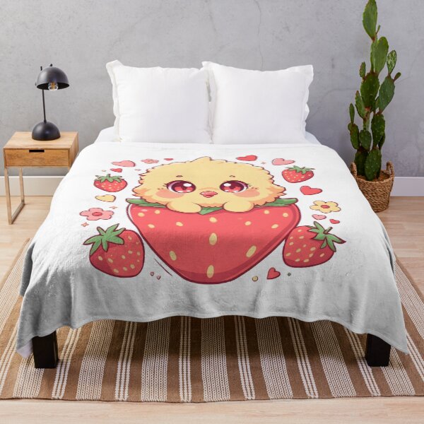 Item preview, Cute Kawaii Chick in a Giant Strawberry | Adorable Baby Bird & Berry | Cute Pink Love Aesthetic designed and sold by dreamz-world.