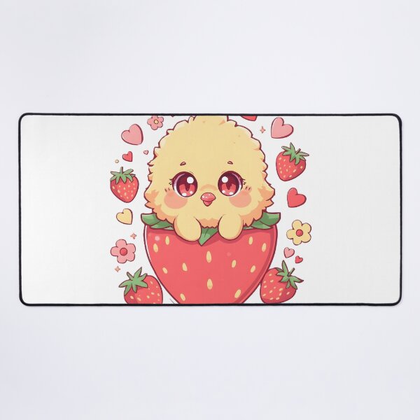 Item preview, Cute Kawaii Chick in a Giant Strawberry | Adorable Baby Bird & Berry | Cute Pink Love Aesthetic designed and sold by dreamz-world.