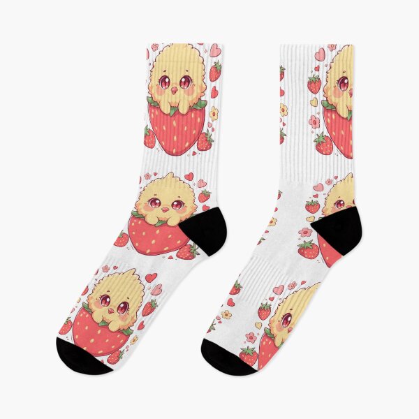 Item preview, Cute Kawaii Chick in a Giant Strawberry | Adorable Baby Bird & Berry | Cute Pink Love Aesthetic designed and sold by dreamz-world.