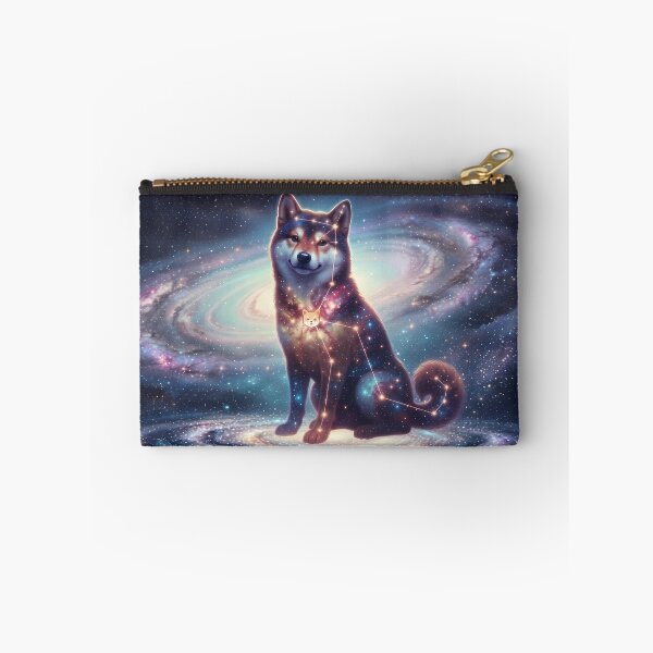 Item preview, Cosmic Shiba Inu: The Smiling Guardian & Pink Nebula Dream | Fantasy Pet Art Print designed and sold by SOOstudio73.