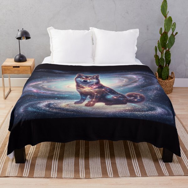 Item preview, Cosmic Shiba Inu: The Smiling Guardian & Pink Nebula Dream | Fantasy Pet Art Print designed and sold by SOOstudio73.