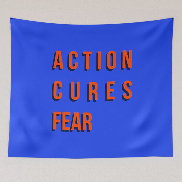 Item preview, Action Cures Fear Bold Motivational Typography Quote designed and sold by Creations by lyne.