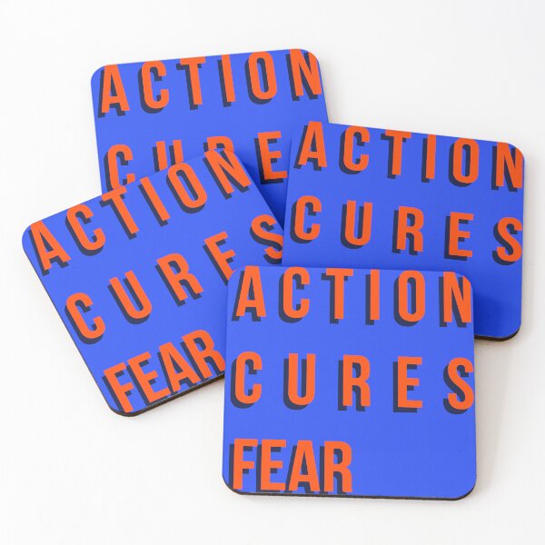 Item preview, Action Cures Fear Bold Motivational Typography Quote designed and sold by Quote Chaos.