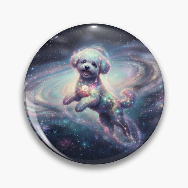 Item preview, Cosmic Bichon Frise: The Happy Jumper & Pastel Aurora Dream | Fantasy Pet Art Print designed and sold by SOOstudio73.