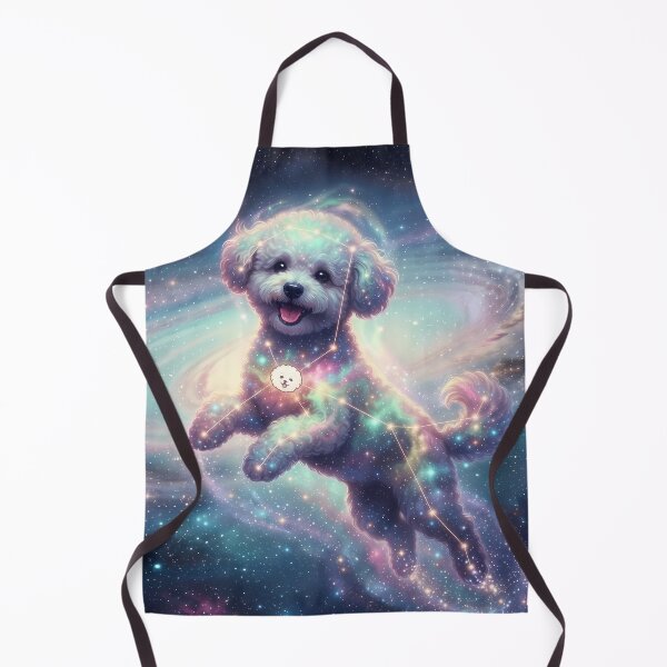 Item preview, Cosmic Bichon Frise: The Happy Jumper & Pastel Aurora Dream | Fantasy Pet Art Print designed and sold by SOOstudio73.