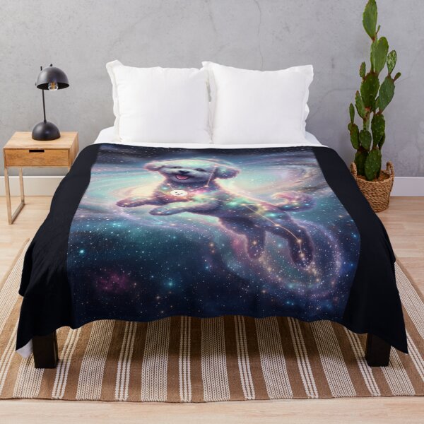 Item preview, Cosmic Bichon Frise: The Happy Jumper & Pastel Aurora Dream | Fantasy Pet Art Print designed and sold by SOOstudio73.