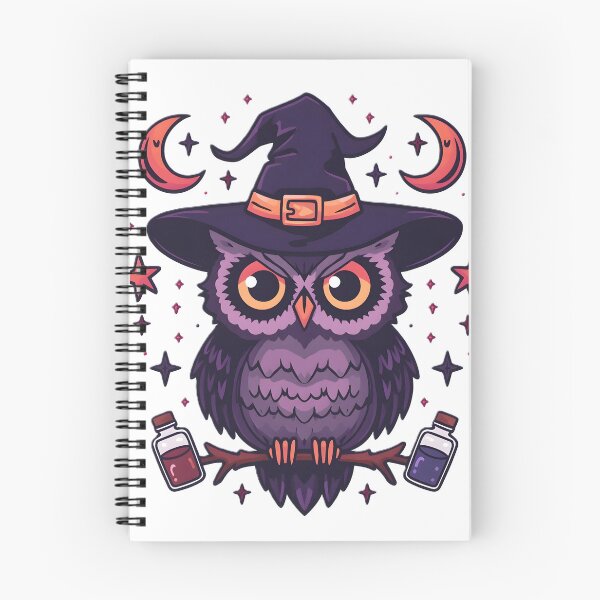 Item preview, Cute Witch Owl with Magic Potions & Crescent Moons | Kawaii Halloween Owl | Mystical Witchcore Bird designed and sold by dreamz-world.